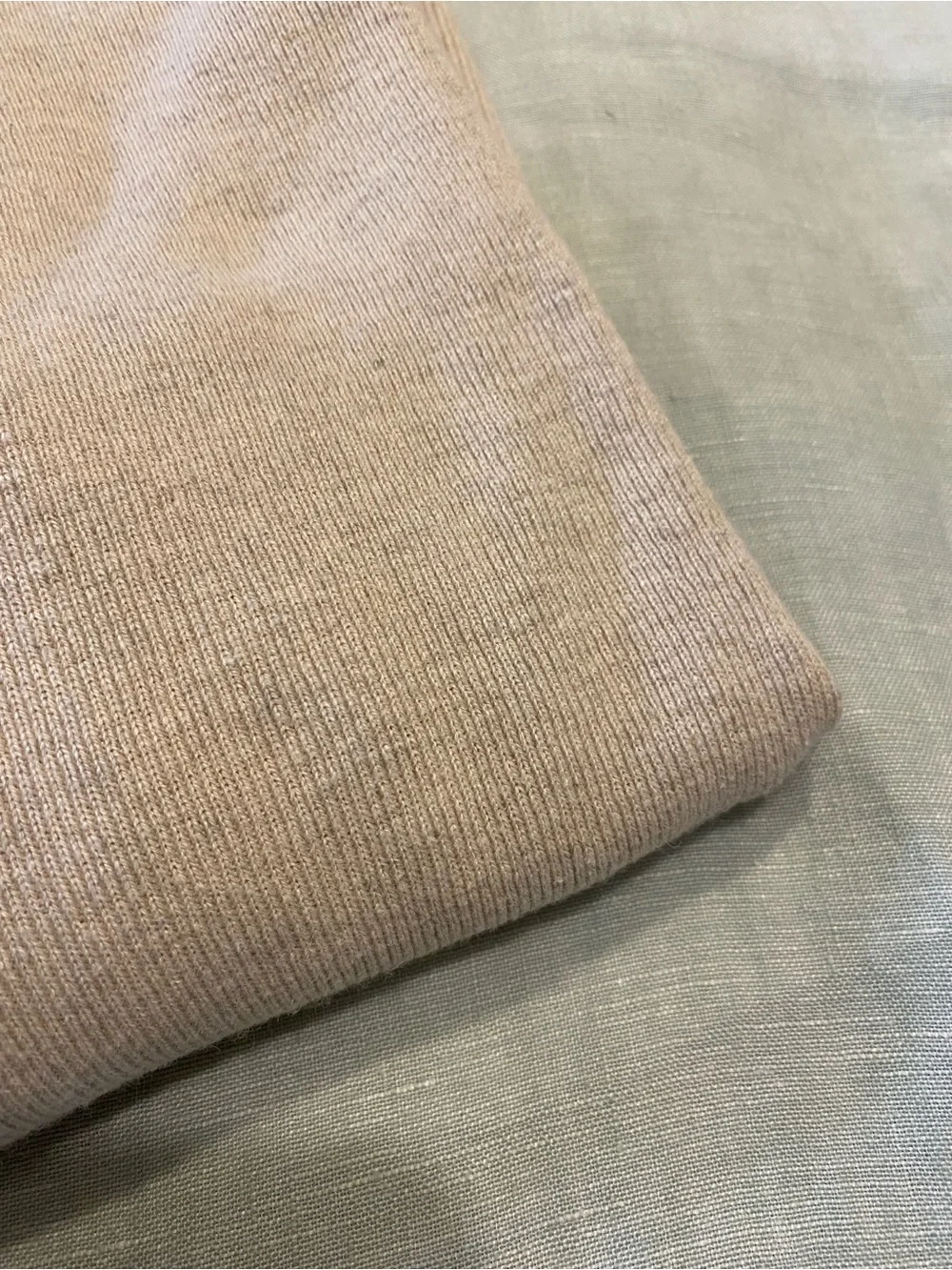 J. Crew vintage oatmeal linen cotton long raglan sleeve ribbed top